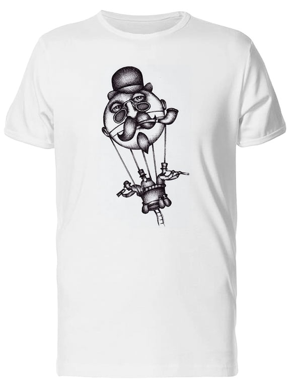 Hot Air Balloon Face Of Man T-Shirt Men -Image by Shutterstock, Male Small