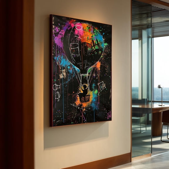 Hot Air Balloon Graffiti Poster, Unframed Paper Poster 8x10in