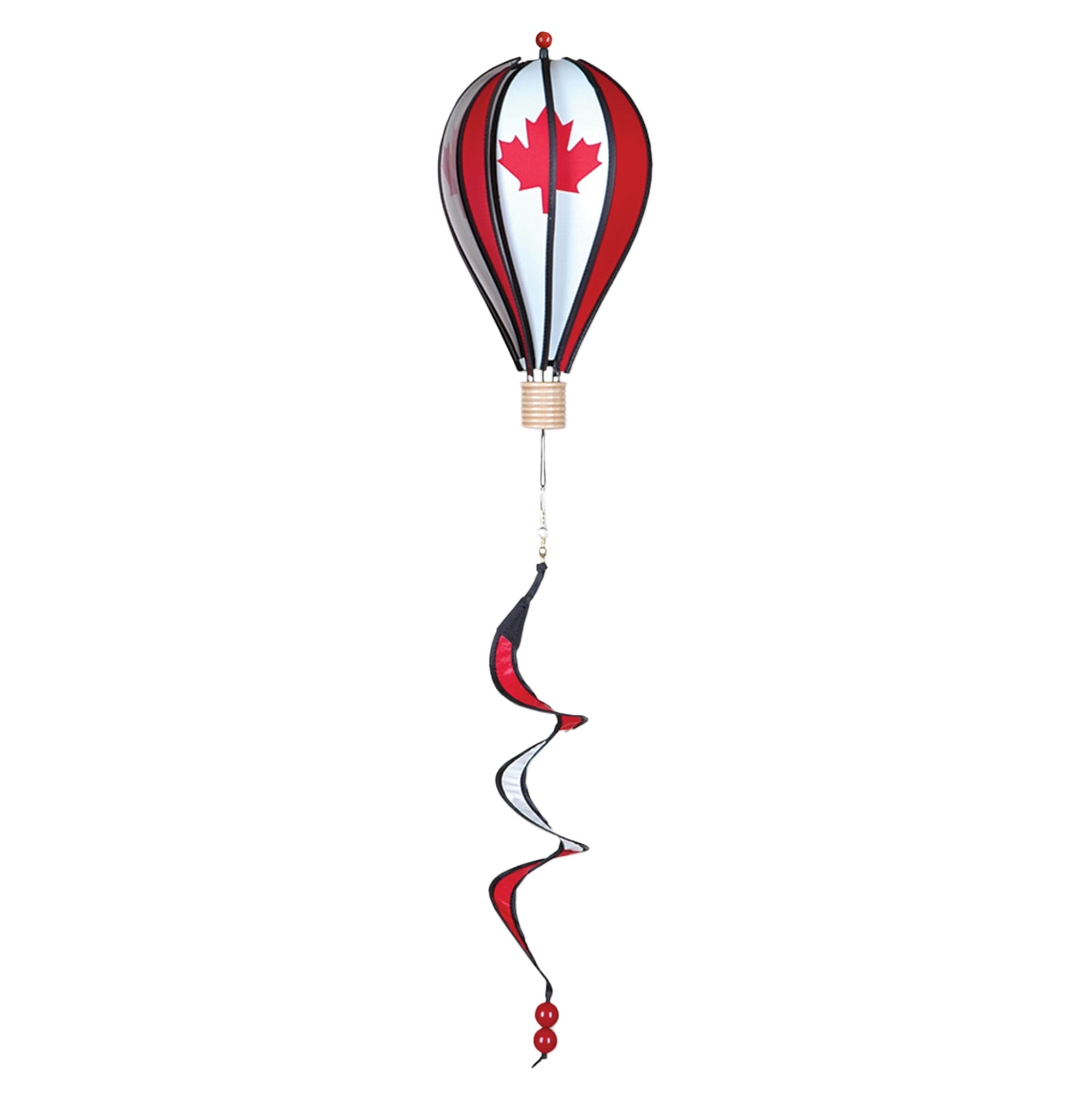 Hot Air Balloon Hanging Garden Spinner 12" - Vibrant Checkered Rainbow