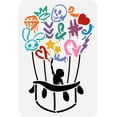 thumbnail image 1 of Hot Air Balloon Painting Stencil 8.3x11.7inch Reusable Notations Skull Balloon Drawing Template Large Star Heart Diamond Pattern Stencil for Painting Banksy Graffiti Art Stencil for DIY, 1 of 9