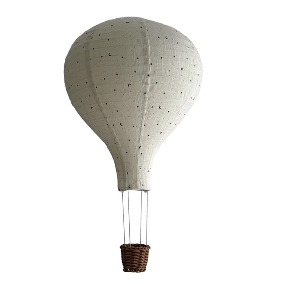 Hot Air Balloon Pendant Light, Star Moon Balloon Ceiling Decor with Adhesive Hooks, Nursery Room Theme, Kids Bedroom Dreamy Lighting Fixture, Single Balloon Lamp (No LED Bulb Included)