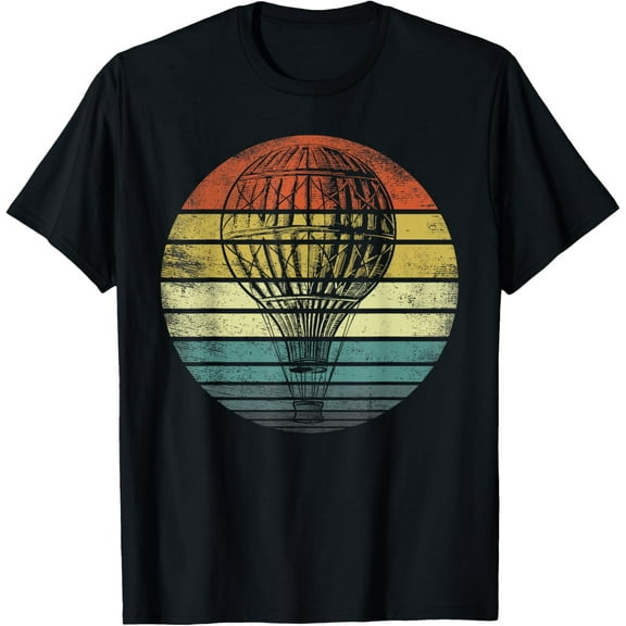 Hot Air Balloon Pilot Gifts Retro Balloon Sky Ride Festival T-Shirt men and women can wear, black, white, gifts