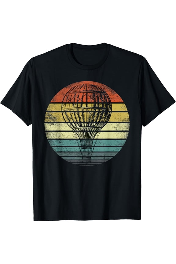 Hot Air Balloon Pilot Gifts Retro Balloon Sky Ride Festival T-Shirt men and women can wear, black, white, gifts