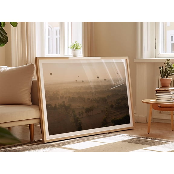 Hot Air Balloon Print Landscape Photography Palm Trees Photo Southeast Asia, Unframed Paper Print