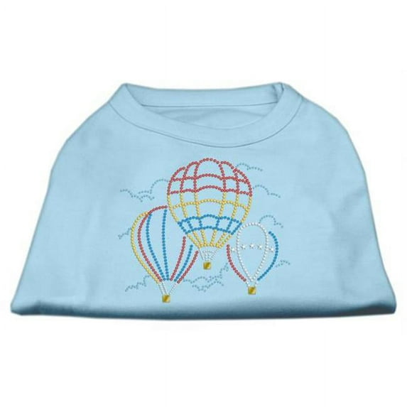 Hot Air Balloon Rhinestone Shirts Baby Blue M - 12