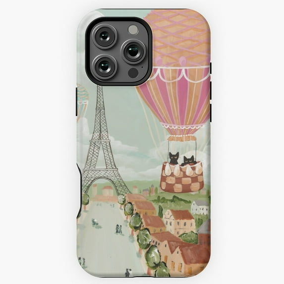 Hot Air Balloon Ride Cats Phone Case for iPhone 16 15 14 13 12 11 Pro Max M5909433