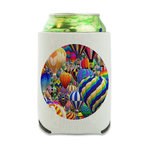 Hot Air Balloon Sky Traffic Jam Can Cooler - Drink Sleeve Hugger Collapsible Insulator - Beverage Insulated Holder