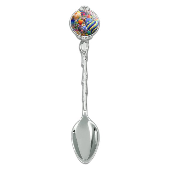 Hot Air Balloon Sky Traffic Jam Novelty Collectible Demitasse Tea Coffee Spoon