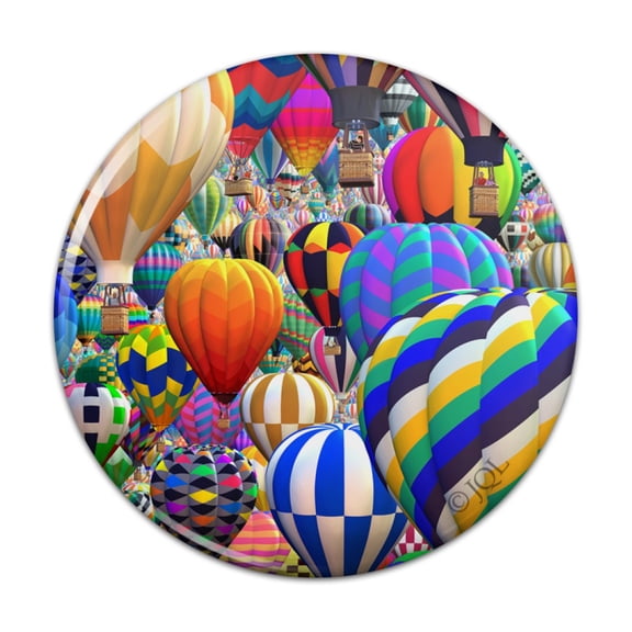 Hot Air Balloon Sky Traffic Jam Pinback Button Pin