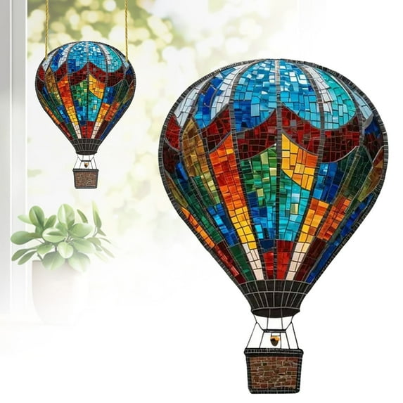 Hot Air Balloon Solar Lantern with Flickering Flame Light,Outdoor Solar Hanging Lights Waterproof for Garden Yard Farmhouse Patio Pathway Decoration (1pcs)
