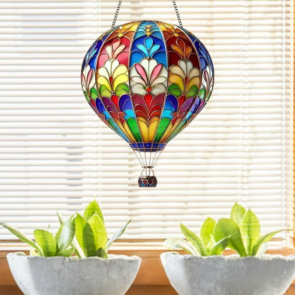 Clearance Sale! Hot Air Balloon Solar Lantern - Garden Decor, Flickering Flame Hanging Solar Light for Outdoor Decorations, Blue & Purple Lamp for Yard Tree Porch Party