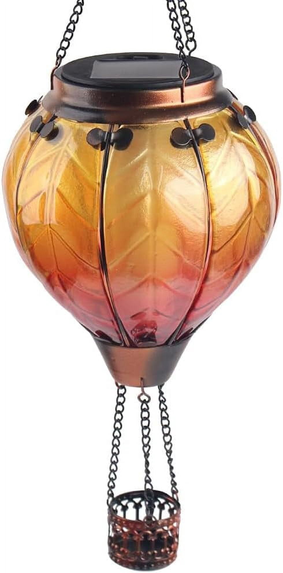 Solar Hot Air Balloon Hanging Light – Colorful Acrylic Solar Lantern For Garden, Window, Home Decor, 6.29x6.29x7.87 Inch