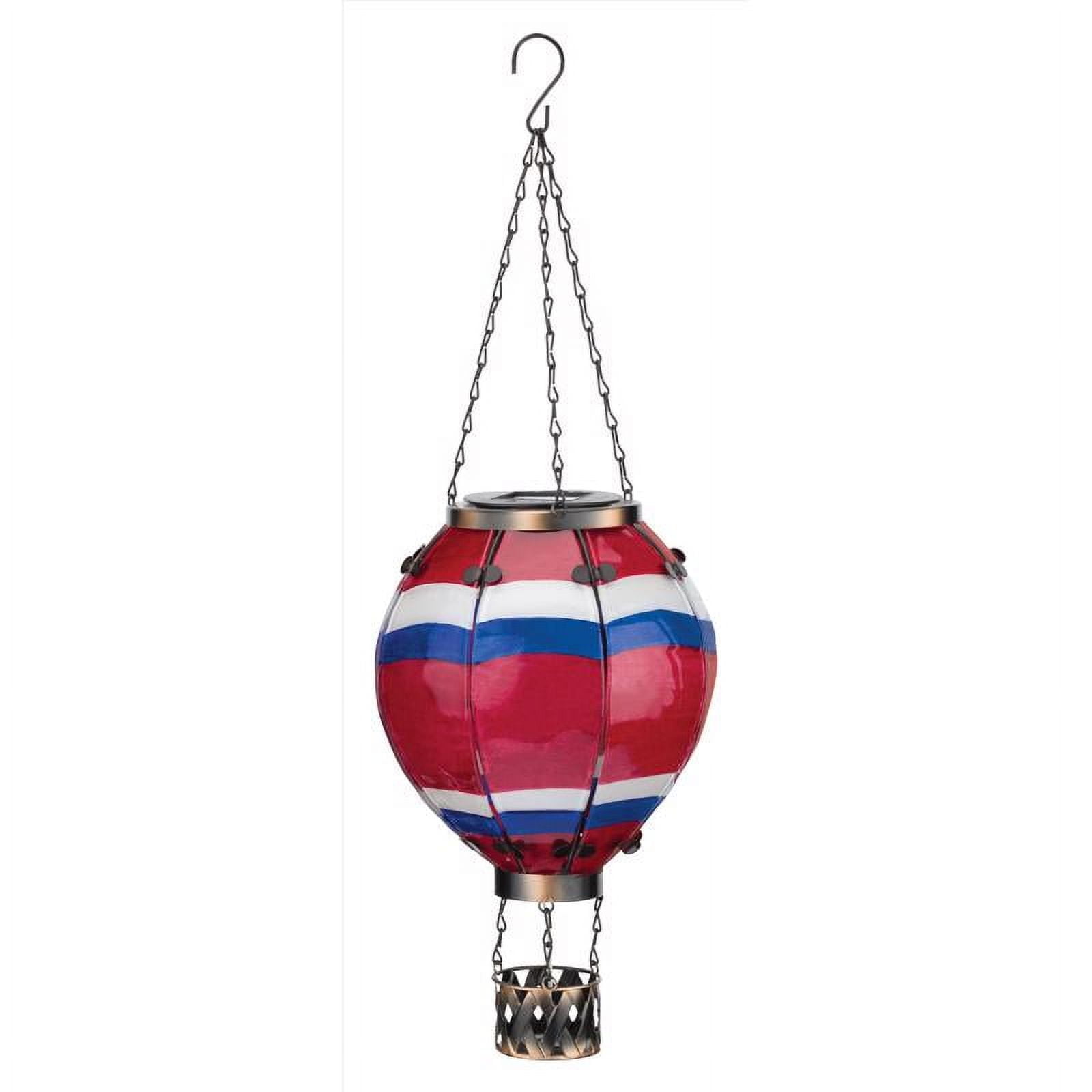 Multicolor Glass and Metal Hot Air Balloon Lantern