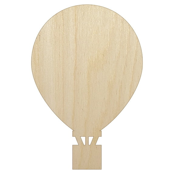 Hot Air Balloon Solid Wood Shape Unfinished Piece Cutout Craft DIY Projects - 6.25 Inch Size - 1/8 Inch Thick