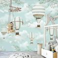 Hot Air Balloon Steam Engine 3D Cartoon Wall Murals, Custom Mural