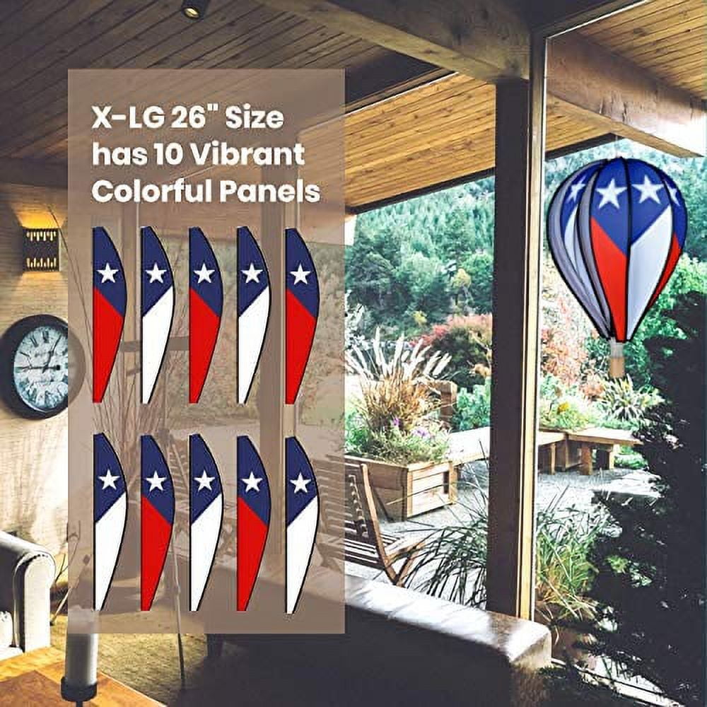 Hot Air Balloon Wind Spinner 26 inch 10 Panel Hanging Spinning