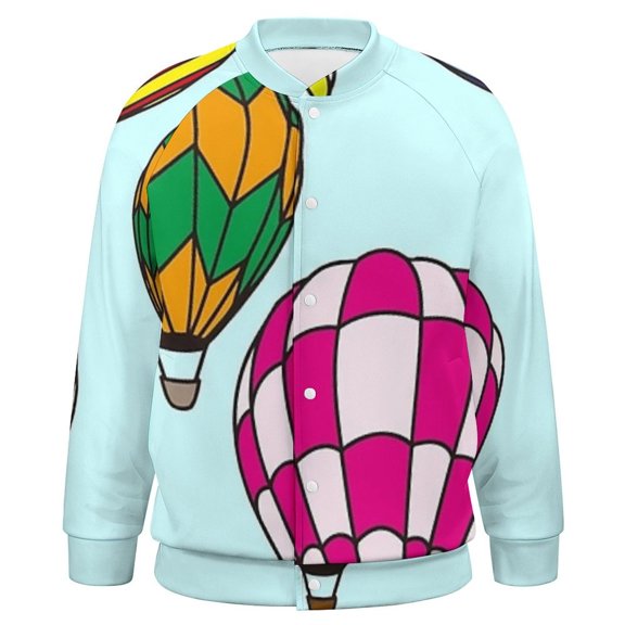 Hot Air Balloons Baseball Jersey Fashion Ribbed Sleeve Man Women's Jacket Motion Tops XXS-6XL