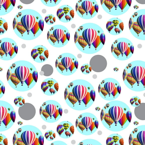 Hot Air Balloons Lined Up Premium Gift Wrap Wrapping Paper Roll