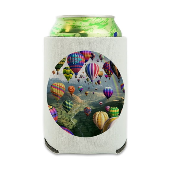 Hot Air Balloons Sky Roads Can Cooler - Drink Sleeve Hugger Collapsible Insulator - Beverage Insulated Holder
