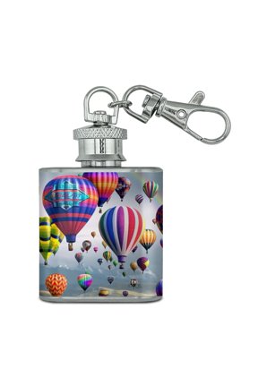 Hot Air Balloons Sky Roads Stainless Steel 1oz Mini Flask Key Chain