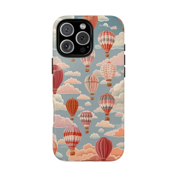 Hot Air Balloons Summer Clouds Sky Case for iPhone 17 11 12 13 14 15 16 Pro Max