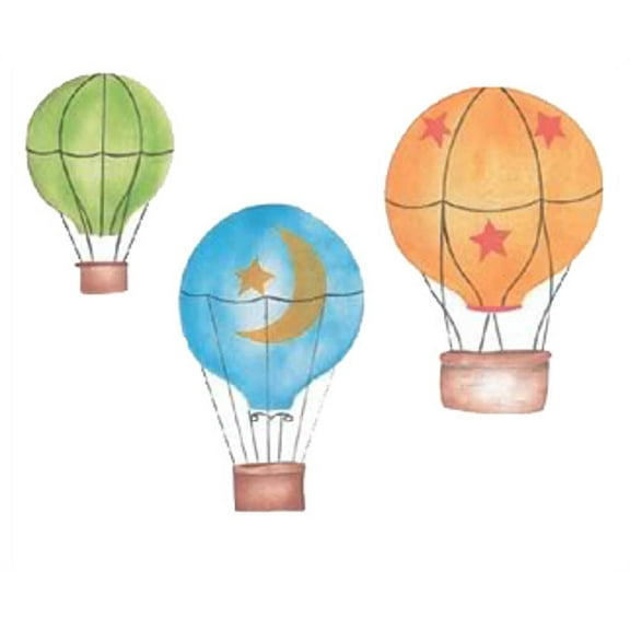 Hot Air Balloons Wall Stencil -E155 by Designer Stencils