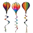 thumbnail image 1 of Hot Air Balloons Windsocks Spiral Windmill Garden Yard Decor, Rainbow, 55", 3 Piece, 1 of 9