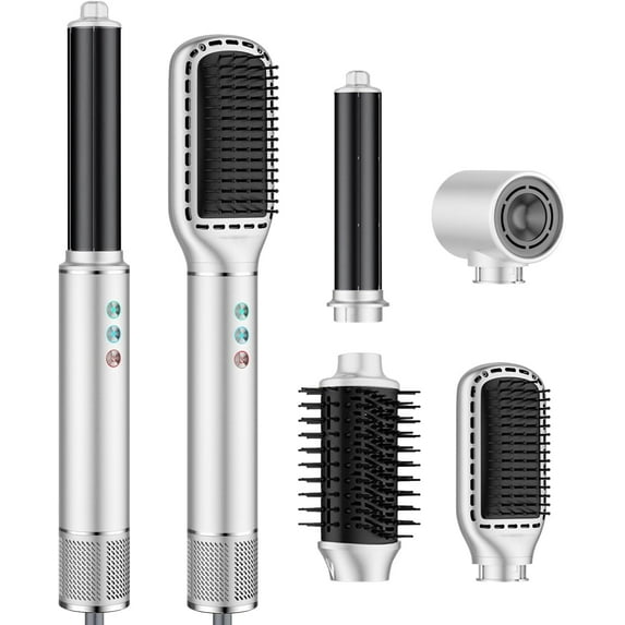 Hot Air Brush, 5 in 1 High-Speed Hot Air Styler-13000 RPM Hair Dryer Air Styling System, Wrap Air Curling Wand Round Brush Hair Straightener Comb Hair Volumizer Blow Dryer Set