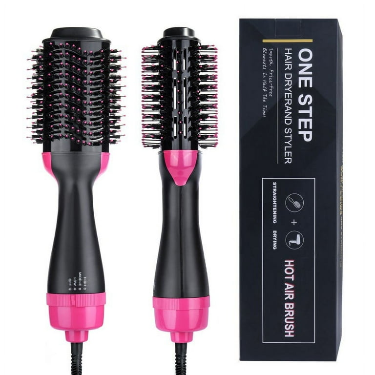 Hot Air Brush One Step Hair Dryer Multi functional High power 3 in 1 Salon Negative Ion Hair Straightener Curly Hair Comb for All Hair Type with