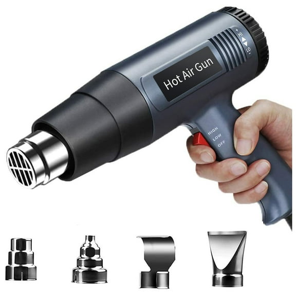 Heat Gun 2000W with 4 Nozzles,Hot Air Gun 752-1205 Dual-Temperature Settings for Shrink PVC Tubing/Wrapping/Crafts