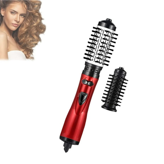 Hot-Air Hair Brushes, 3-in-1 Hot Air Styler and Rotating Hair Dryer for Dry Hair, Curl Hair, Straighten Hair, with 2 Interchangeable Brushes, 3 Temperature Settings for Dry and Wet Hair