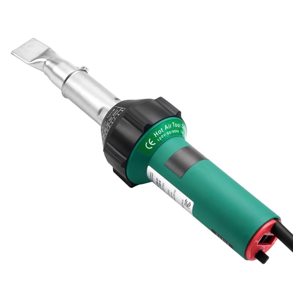 Hot Air Plastic Welder 1600W - PVC TPO Vinyl Heat Gun Kit, 122-1112F, 14 Accessories - Roofing, Kayak, Tarp Repair, Toolbox Included