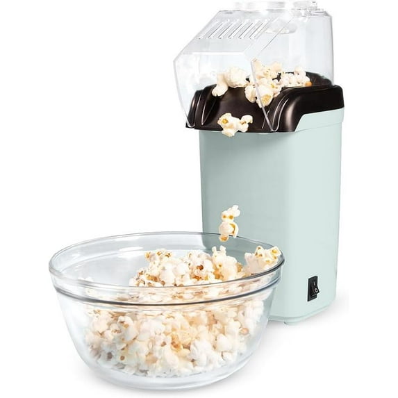 Hot Air Popcorn Popper Healthy and Delicious Popcorn in Minutes Fast and Easy-to-Use Built-In Measuring Cup and Butter Warmer 8 Cups Aqua