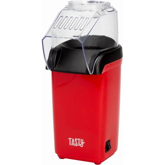 Hot Air Popcorn Popper, Healthy and Delicious Popcorn in Minutes, Fast and Easy-to-Use, Built-In Measuring Cup and Butter Warmer, 8 Cups, Red