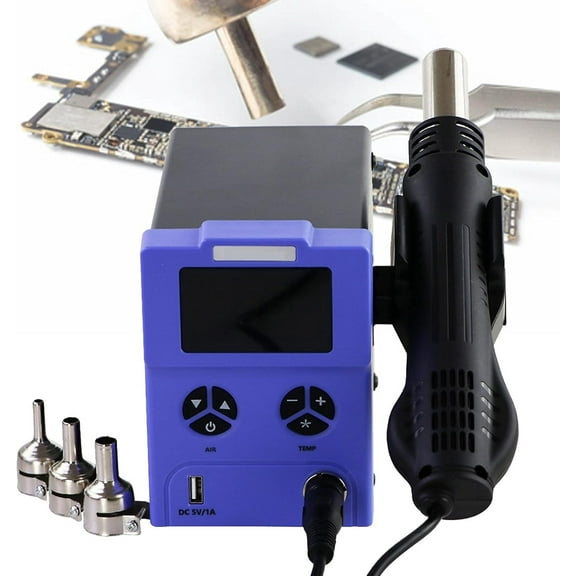Hot Air Rework Soldering Station With Temperature Control, Adjustable Air Volume Desoldering Hot Air Gun, For SMD Rework, Phone Repair
