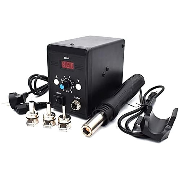 Hot Air Rework Station, 700W Soldering Station with LCD Digital Display, 150-500C Hot Air Temperature & Air Speed Controlled Desoldering Station Tool for Phone Laptop Repair$$Tools & Hardware Other