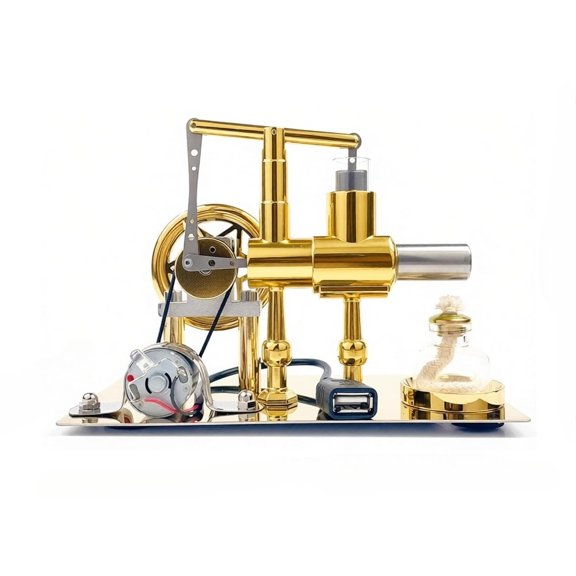 Hot Air Stirling Engine Motor Electricity Power USB Cylinder Metal Physics Education Model Science Education Tools