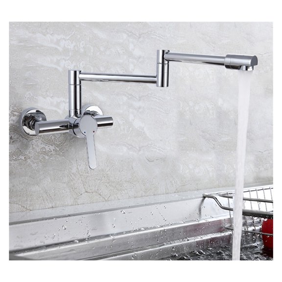 Hot And Cold Water Hidden Extension Folding Kitchen Faucet Tap ,360 Swivel High Arc Faucet