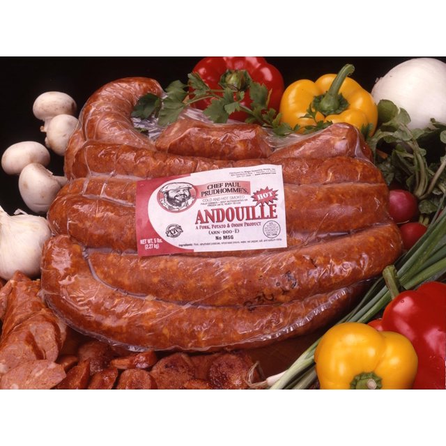 Hot Andouille Sausage Rope, 5 Pound 2 Per Case.