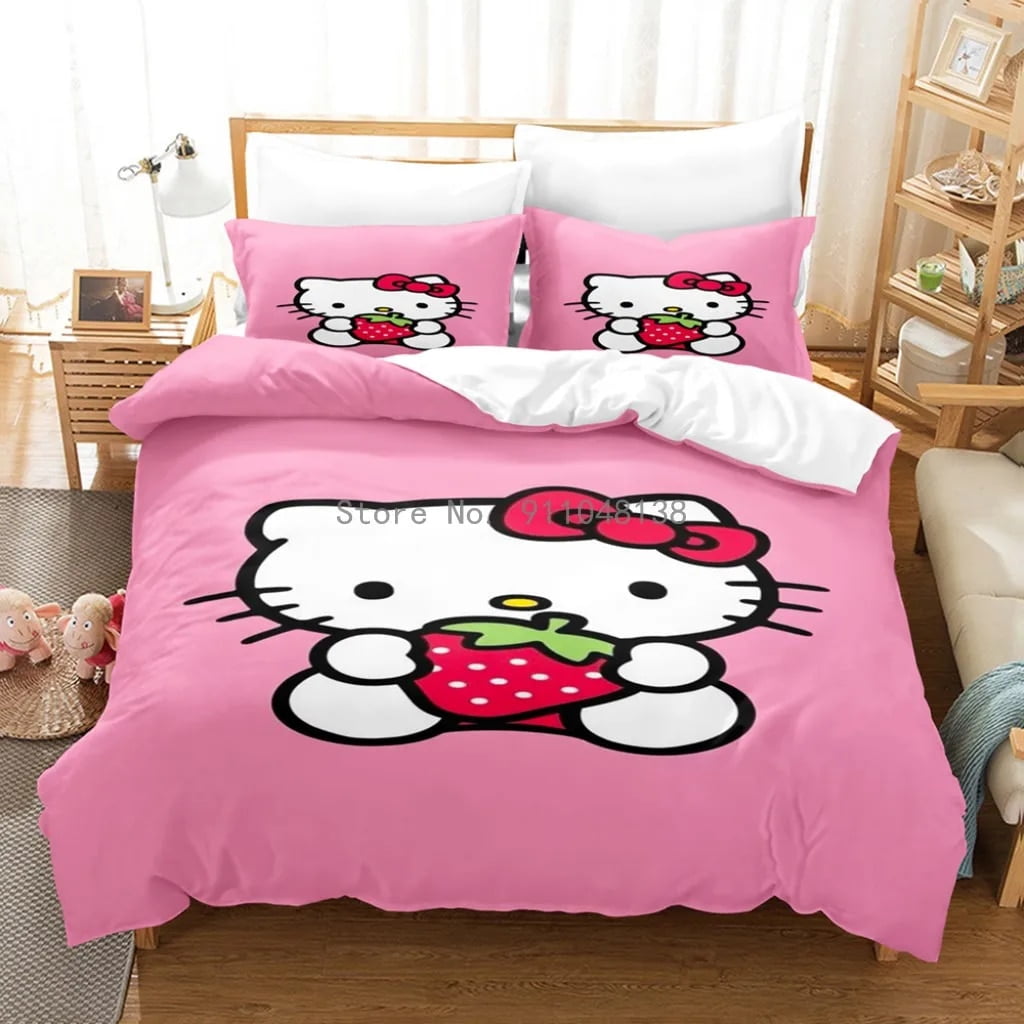 Hot Anime Hello Kitty 3D Duvet Cover With Pillow Case Bedding Set Hot anime hello kitty 3d duvet cover with pillow case bedding set