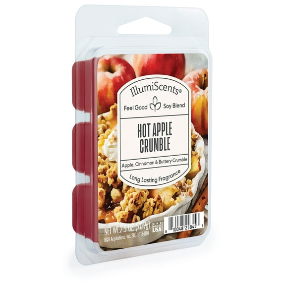 Hot Apple Crumble Wax Melt, IllumiScents, Highly Fragrant Soy Blend, 2.5 oz (1-Pack)