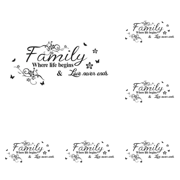 Hot!Art Family Beautiful Flower Wall Stickers Home Words Decor Wall Sticker