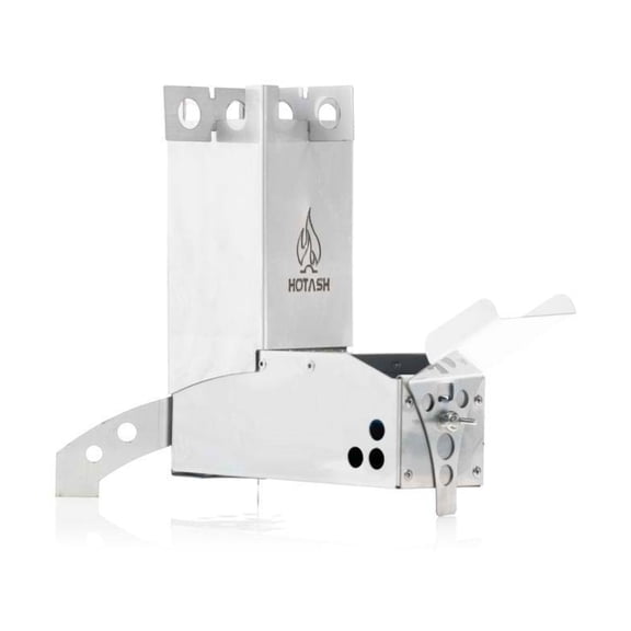 Hot Ash Rocket Stove, Stainless Steel Portable Wood Burning Camping Stove for Outdoor Cooking, Backpacking, Hiking, and Hunting
