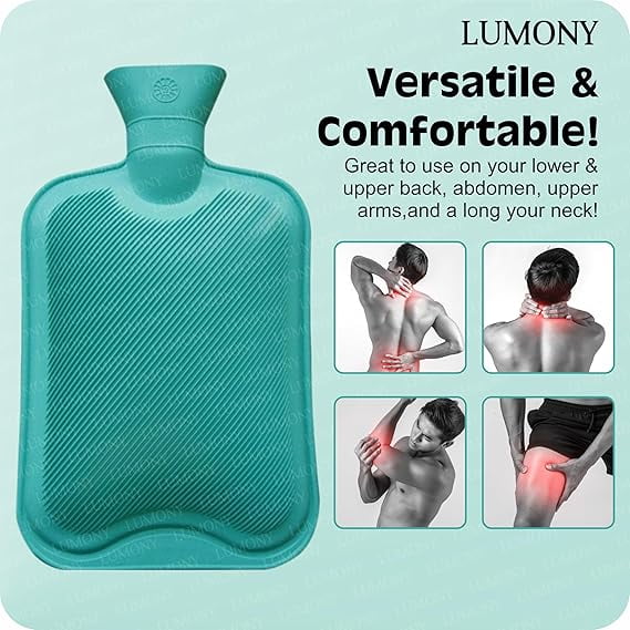 Hot Bag LUMONY CARE Hot Water Bag (2 litre) Non Electric Rubber Bottle hot bag, hot water bag for period cramps, Heating Bottle, for Body Pain Relief Therapy, Hot and Cold Therapies. (Multicolor)