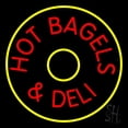 thumbnail image 1 of Hot Bagel And Deli LED Neon Sign 24 x 24 - inches, Black Square Cut Acrylic Backing, with Dimmer - Bright and Premium built indoor LED Neon Sign for restaurant window and interior decor., 1 of 7