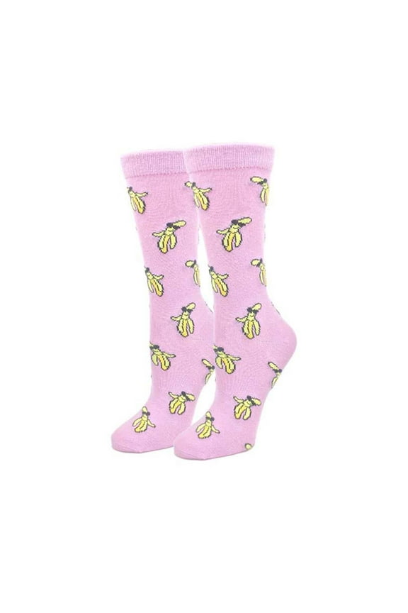 Hot Bananas One Size Fits Most Purple Ladies Crew Socks