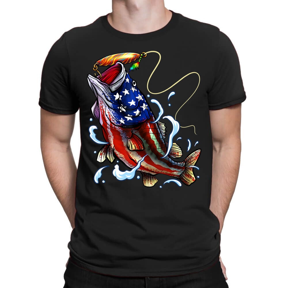 Performance Fishing Tee with 4th of July Art main image 1