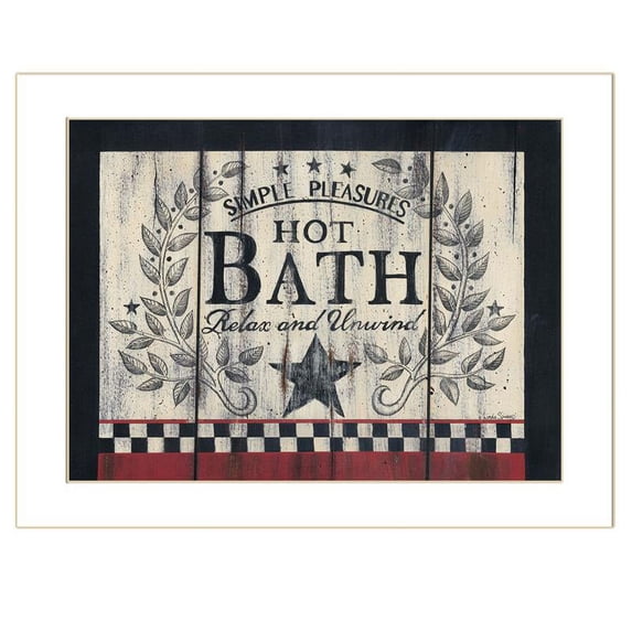 TrendyDecor4U Hot Bath By Linda Spivey Ready To Hang Framed Print LS1618-712W