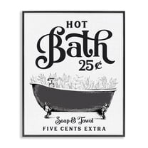 Hot Bath with Bubbles Black Framed Giclee Art, design by Lettered and Lined
