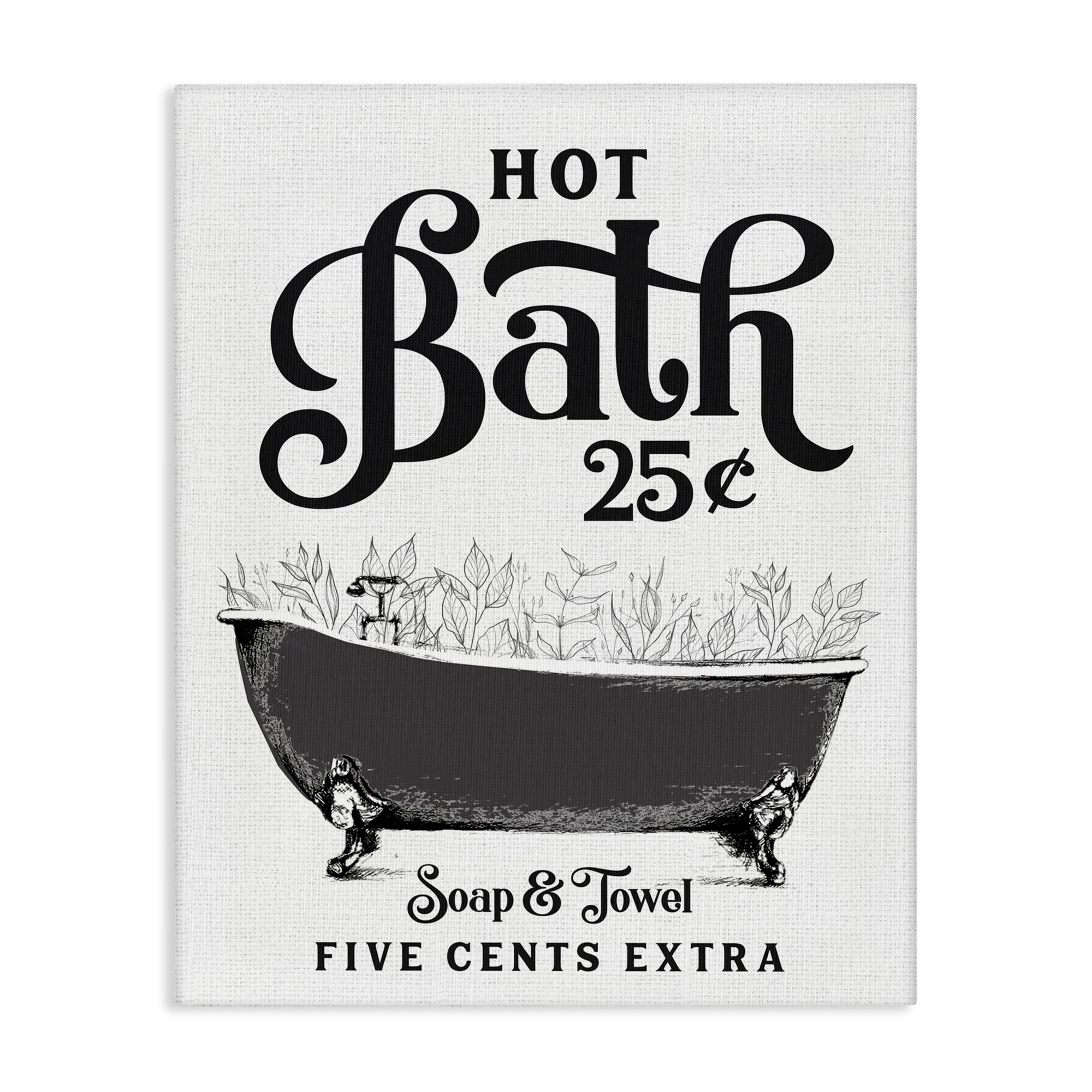 Hot Bath with Bubbles Canvas Wall Art, design by Lettered and Lined